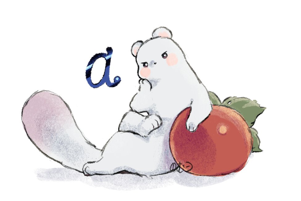 ermine, ferret, knjnseu, looking_at_viewer, nu_carnival, omegaverse, sitting, tomato, topper_(nu_carnival), weasel