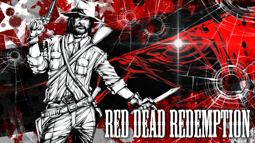 gun, john_marston, male, manly, red_dead_redemption, weapon, western