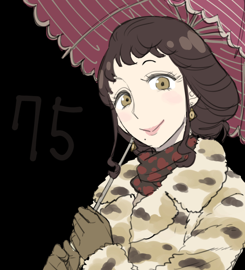 1girl, absurdres, animal_ears, brown_coat, brown_eyes, brown_gloves, brown_hair, coat