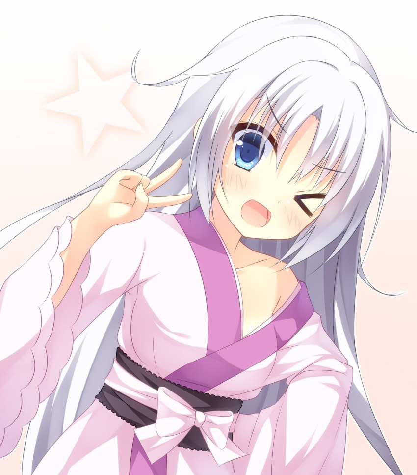 >_o, 1girl, black_sash, blue_eyes, blush, bow, charo_(meme), collarbone