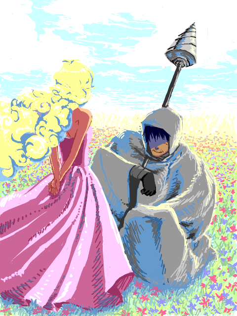 cloak, dress, drill, field, flower, good_end, lolalol, love