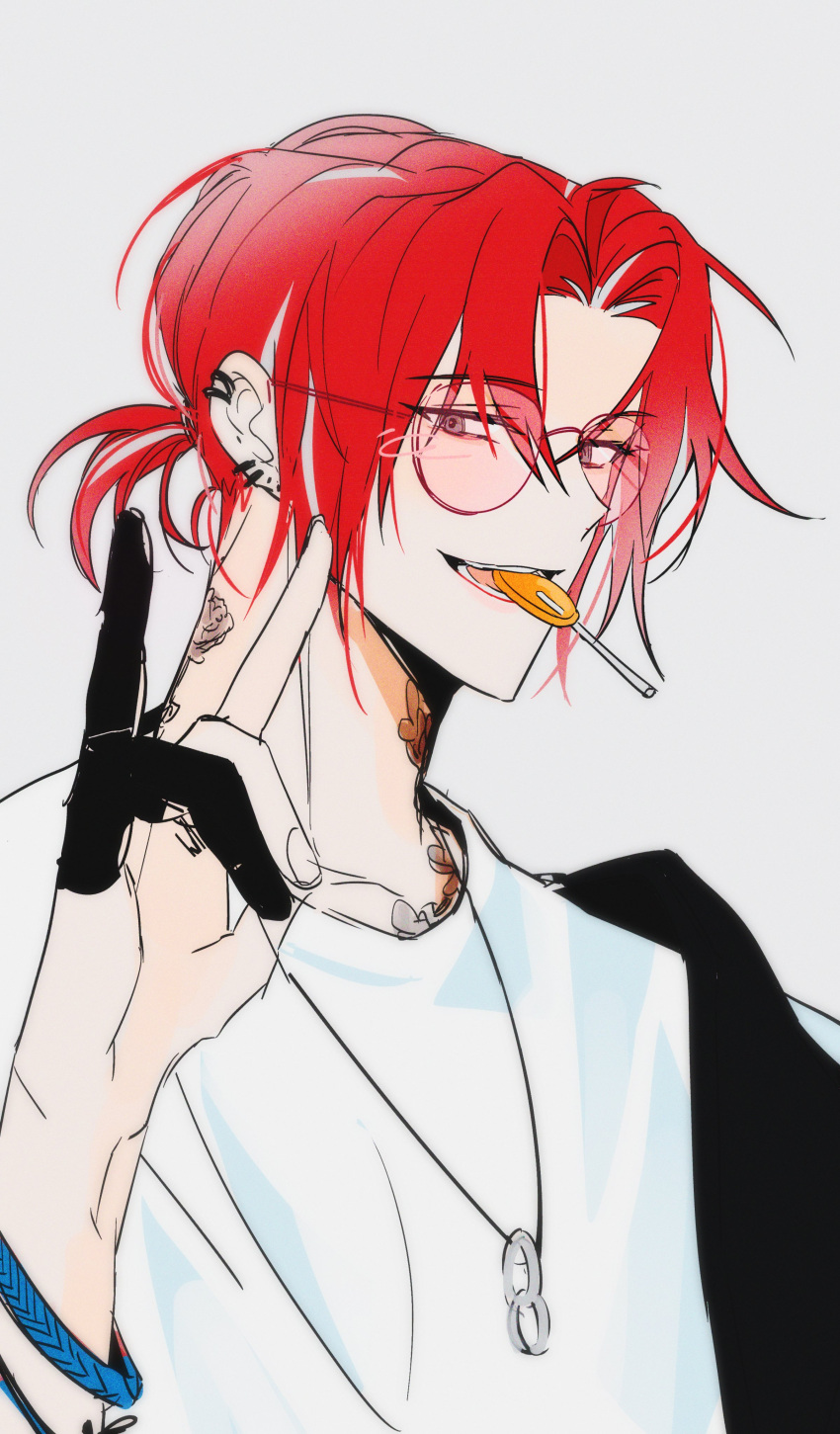 1boy, 8enthopelagic, \n/, absurdres, candy, commentary_request, ear_piercing, earrings