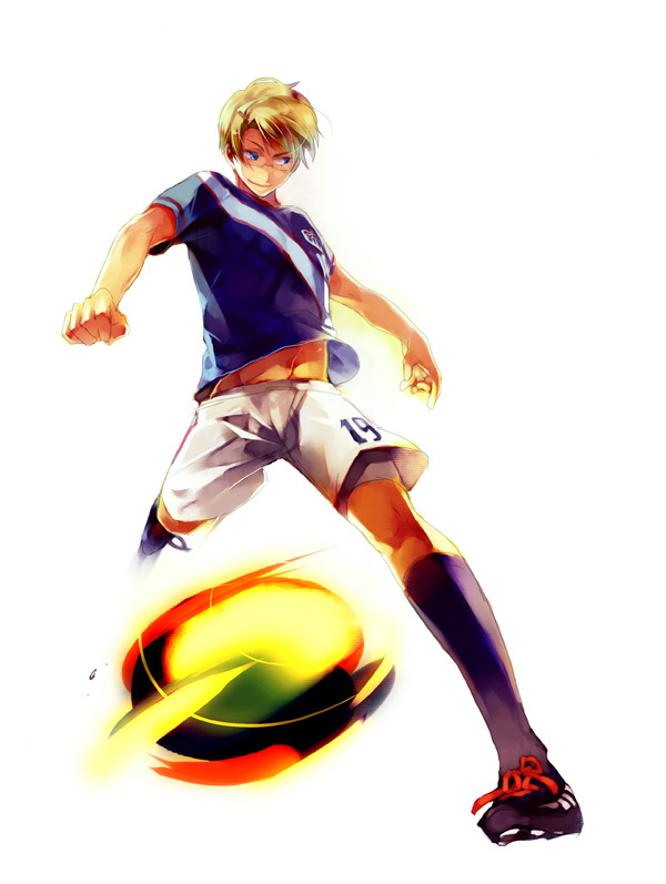 2010_fifa_world_cup, america, america_(hetalia), axis_powers_hetalia, ball, blonde_hair, blue_eyes, clothes_writing