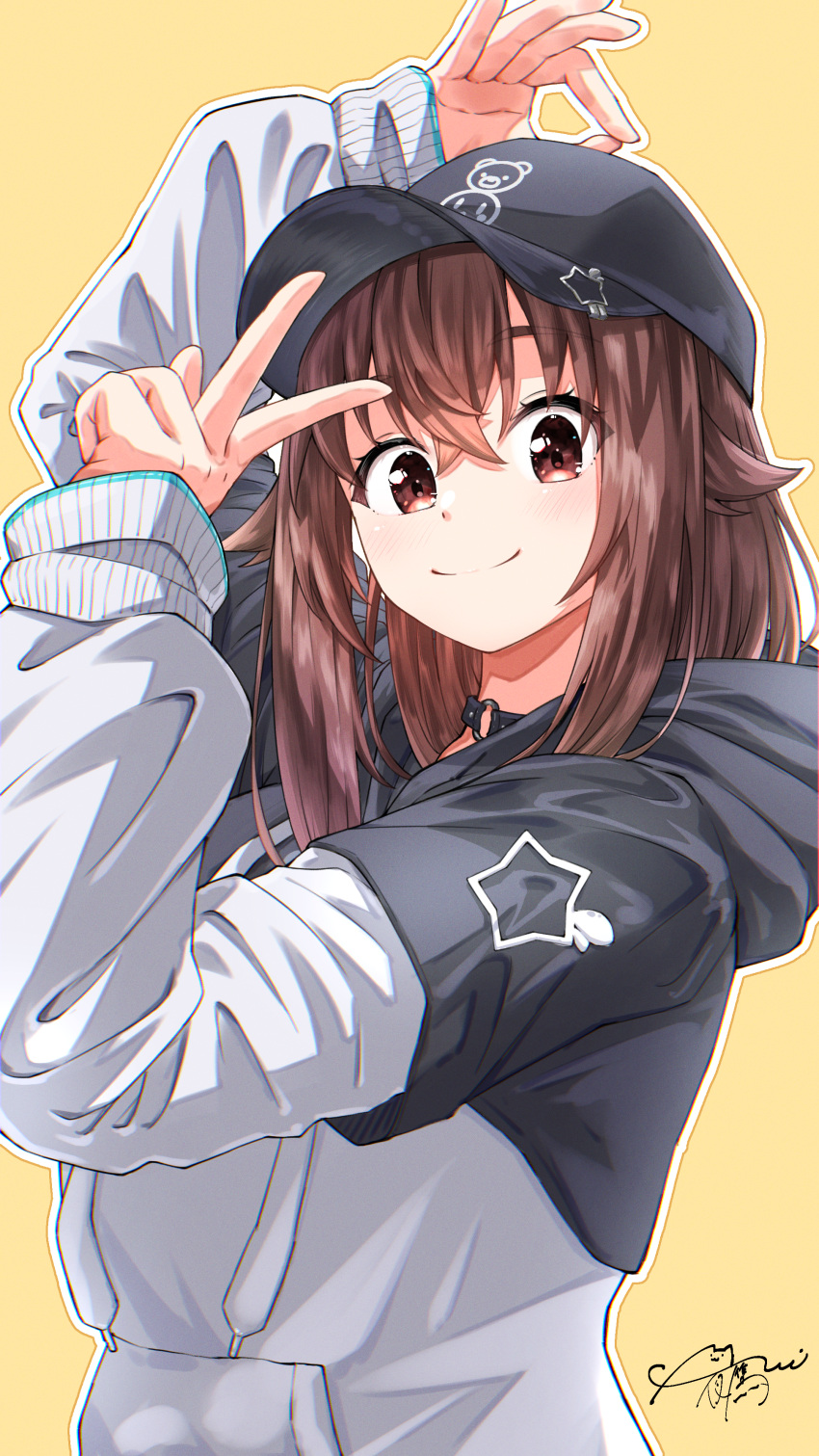 absurdres, goodbye_sengen_(vocaloid), highres, hololive, hood, hoodie, tokino_sora, u_da_desu