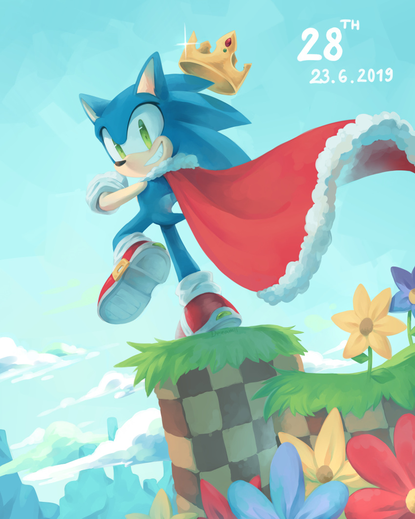 1boy, absurdres, animal_ears, animal_nose, artist_name, blue_flower, blue_fur, blue_sky