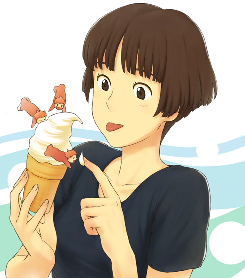 :p, food, gake_no_ue_no_ponyo, hands, ice_cream, jas, ponyo, ponyo_sisters