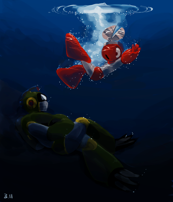 2boys, air_bubble, black_eyes, bubble, bubble_man, commentary_request, covered_mouth, cut_man
