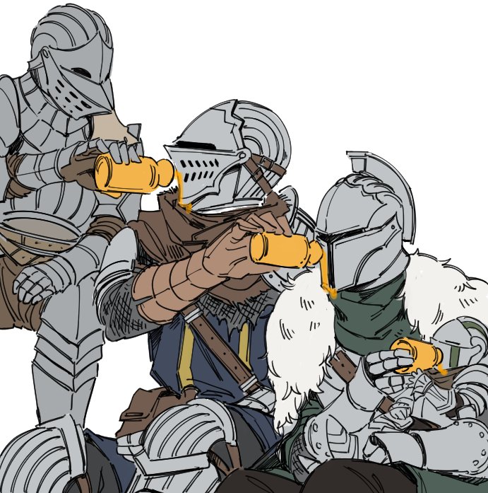 4others, ambiguous_gender, armor, ashen_one_(dark_souls_3), baby, bearer_of_the_curse, black_pants, brown_gloves