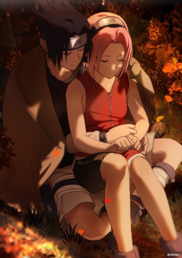 1boy, 1girl, autumn, bare_arms, bike_shorts, black_hair, black_jacket, black_shorts