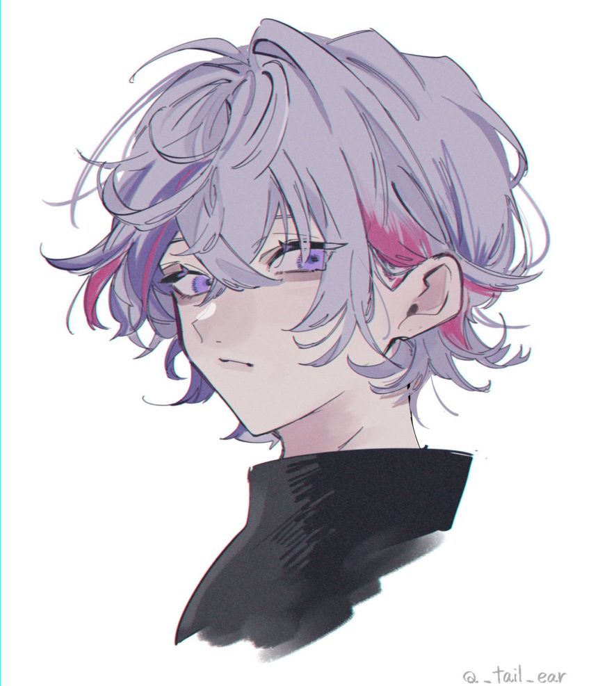 1boy, black_sweater, closed_mouth, expressionless, fuwa_minato, highres, looking_at_viewer, male_focus