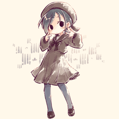 1boy, an'ya_meikyuu, beret, black_bow, black_bowtie, black_eyes, black_footwear, black_hair