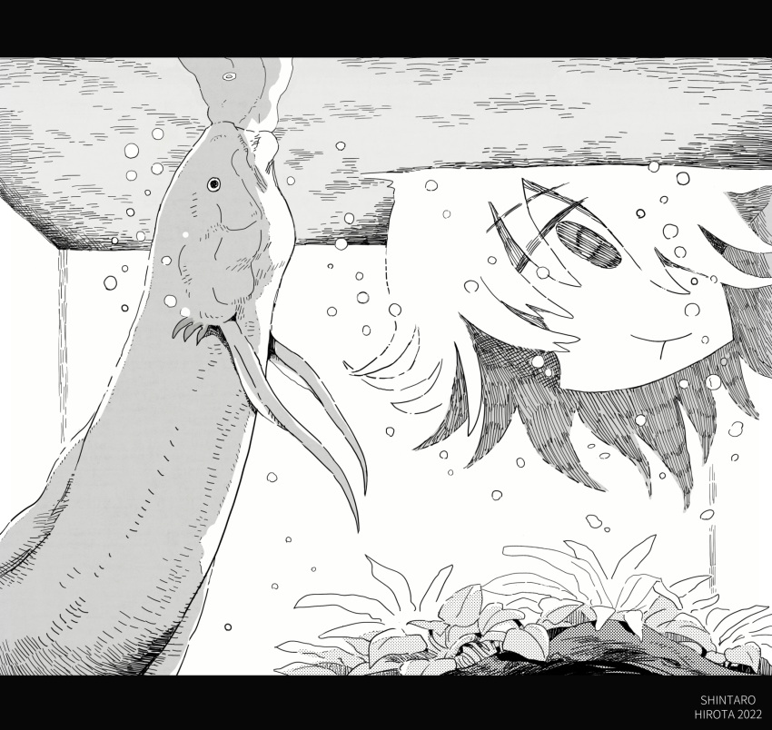 1girl, air_bubble, aremoyou, artist_name, bubble, closed_mouth, commentary_request, dated