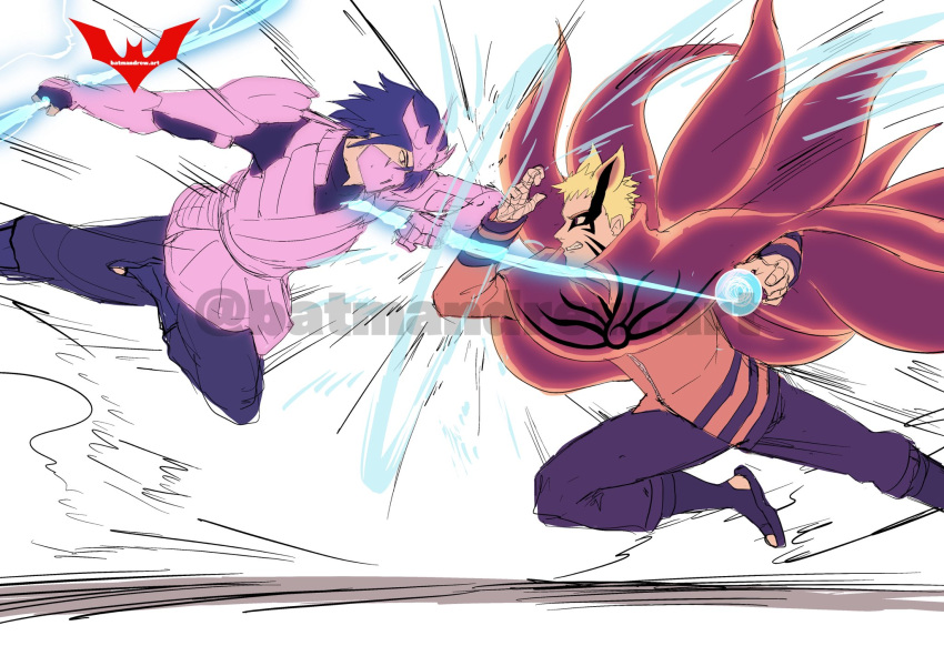2boys, armor, artist_name, aura, baryon_mode, batm_andrew, battle, black_gloves