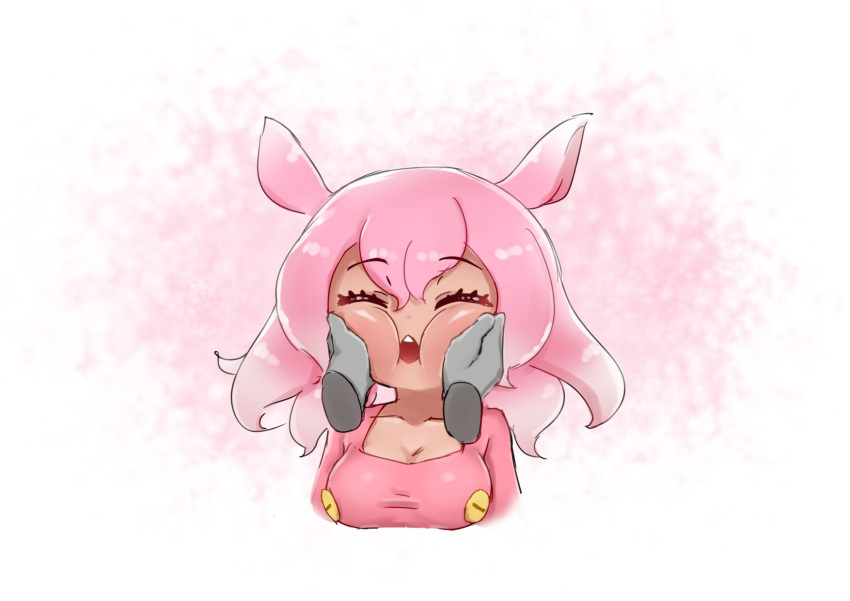 1girl, 3_point_5_c, cheek_squash, closed_eyes, collarbone, disembodied_limb, grey_eyes, highres