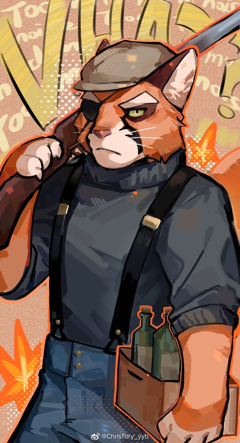 box, cat_boy, christory_yyb, denim, eyepatch, furry, furry_male, gun