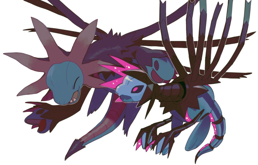 closed_eyes, dragon, extra_heads, fangs, highres, hydreigon, iron_jugulis, no_humans