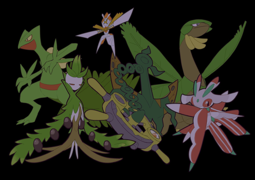anchor, arboliva, black_background, claws, closed_eyes, closed_mouth, colored_sclera, dhelmise