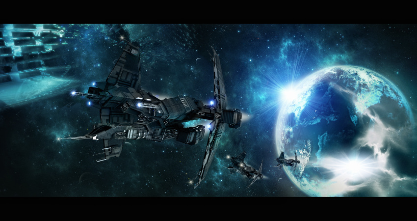 3d, caldari_state_(eve_online), cannon, commentary, concept_art, dark, energy_cannon, eve_online