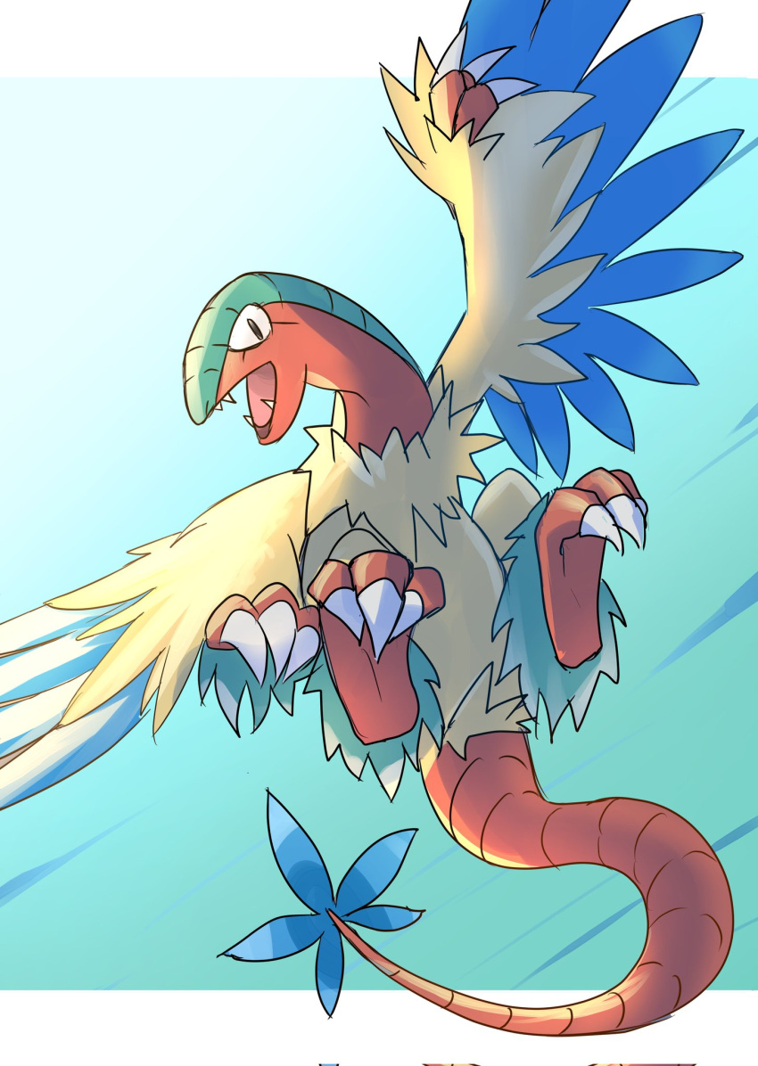 animal_focus, archeops, asamaru1225, black_eyes, claws, commentary_request, fangs, highres