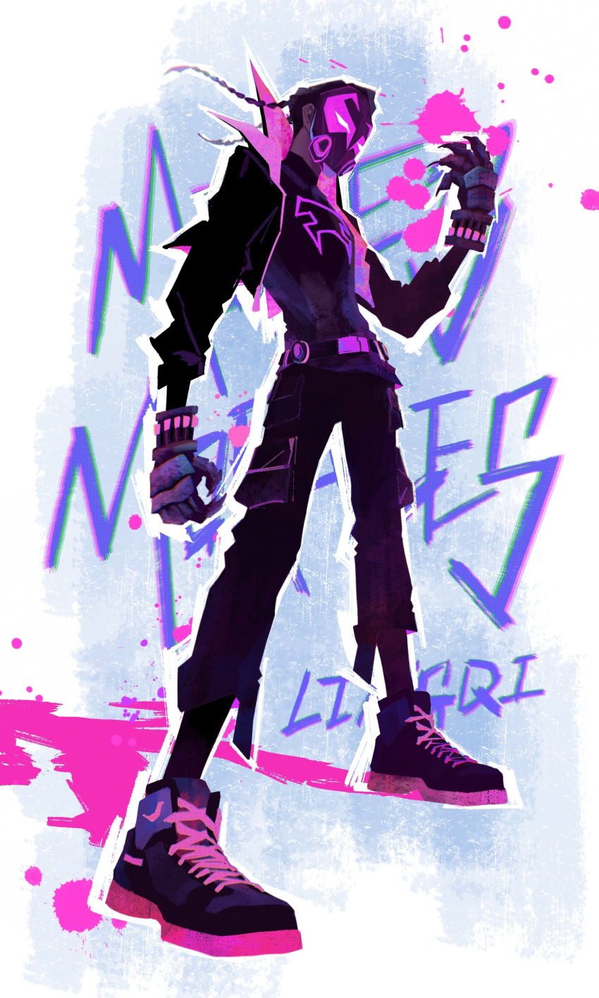 1boy, absurdres, artist_name, belt, black_hair, black_jacket, black_pants, black_shirt