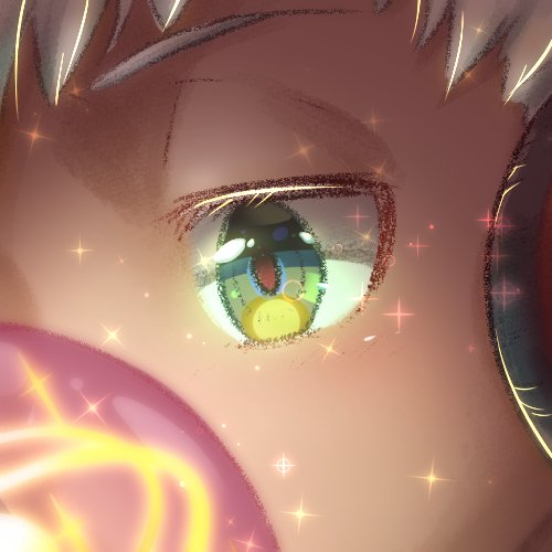 1boy, close-up, commentary_request, dark-skinned_male, dark_skin, duo_(housamo), eyelashes, glowing