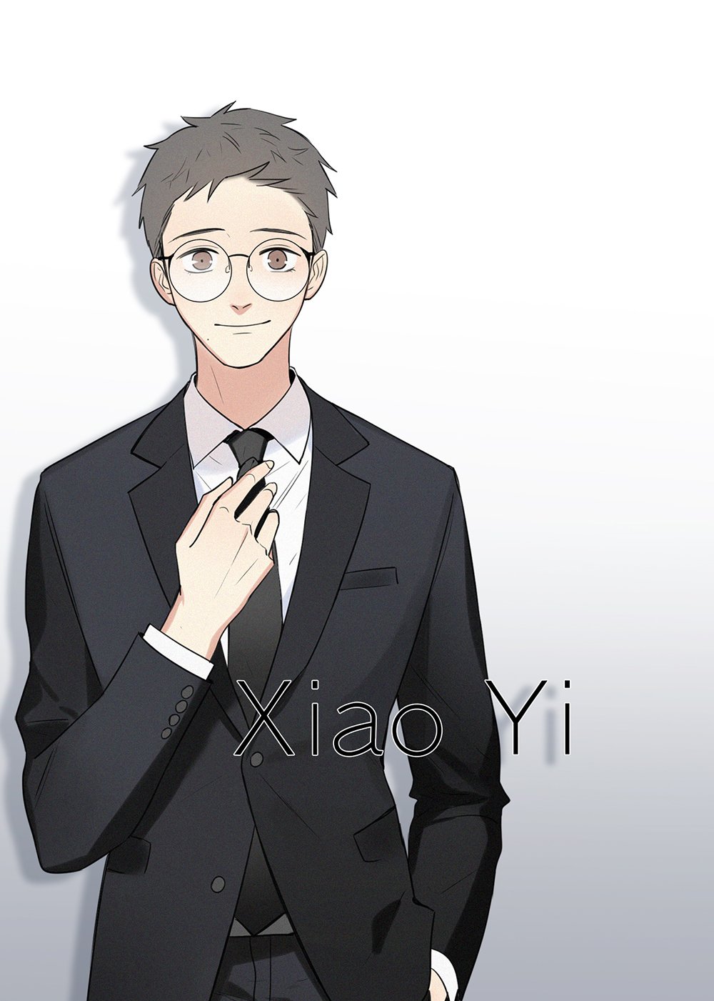 1boy, black_jacket, black_necktie, breast_pocket, brown_eyes, brown_hair, character_name, chinese_commentary