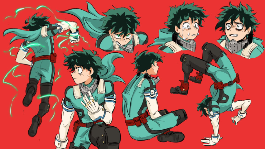 1boy, black_footwear, bodysuit, boku_no_hero_academia, boots, clenched_teeth, closed_mouth, commentary