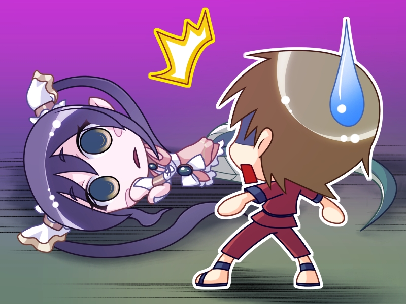 bubuduke, chibi, empty_eyes, game_cg, jewel_(mamonomusume), kano_hito, lamia, lying
