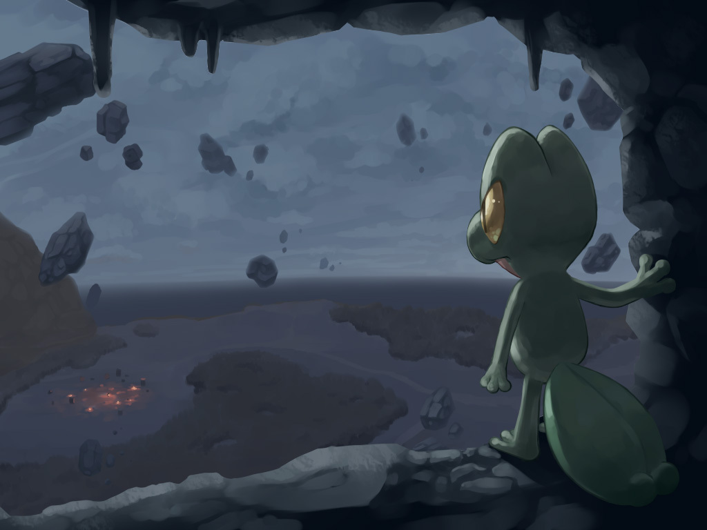 cave, nature, night, no_humans, pokemon, pokemon_(creature), pokemon_mystery_dungeon, scenery
