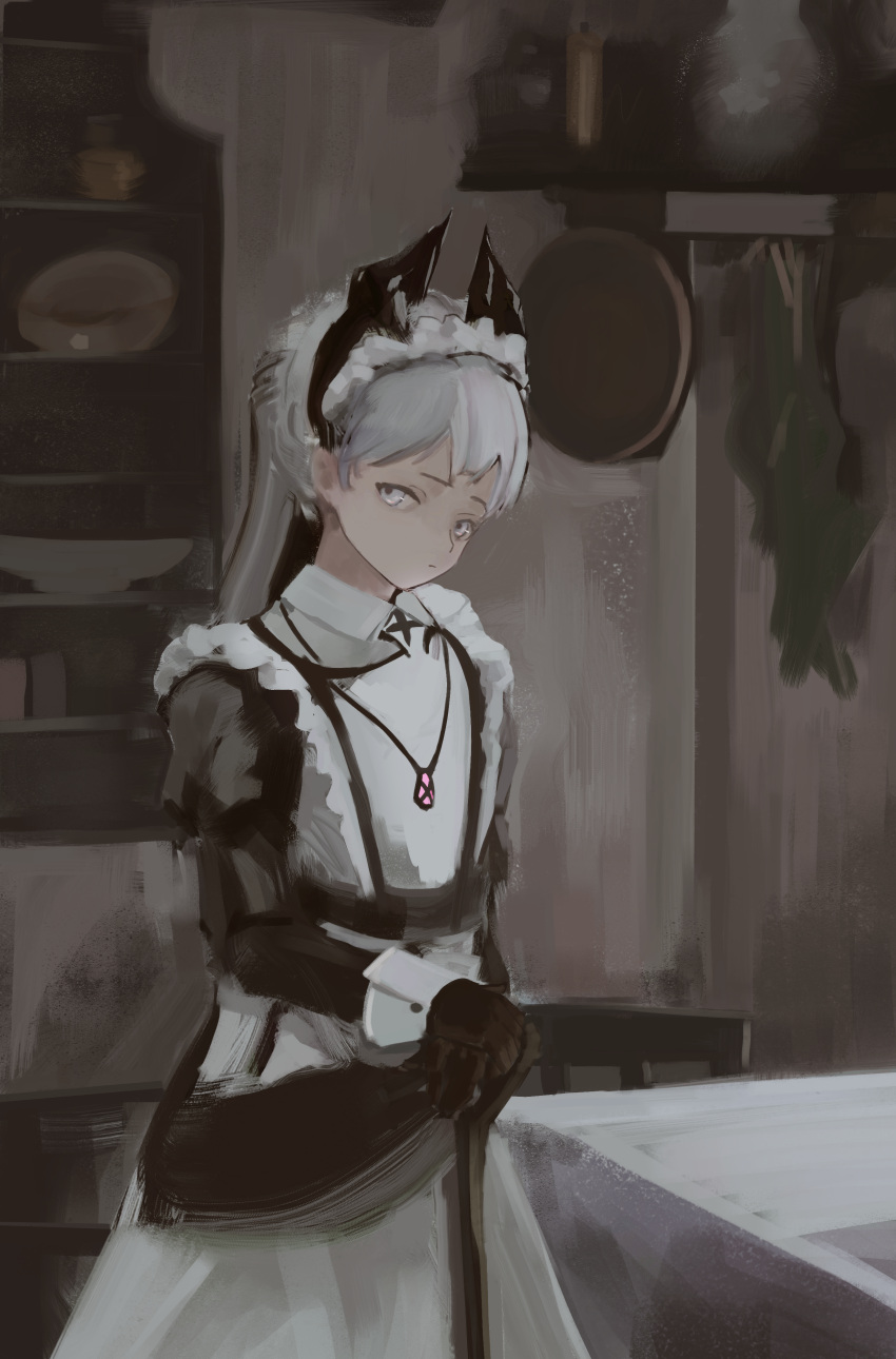 1girl, absurdres, arknights, bird, grey_eyes, grey_hair, highres, irene_(arknights)