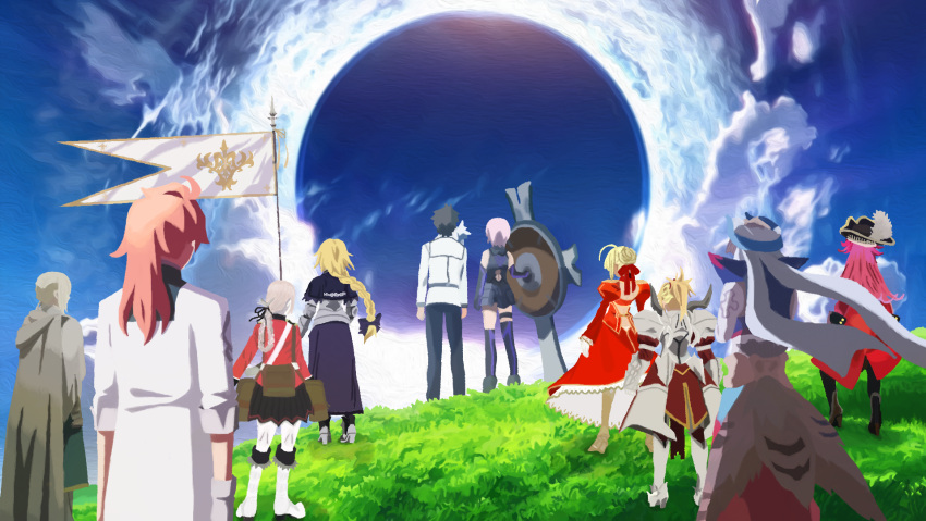 bedivere, fate/grand_order, fate_(series), francis_drake_(fate), fujimaru_ritsuka_(male), gilgamesh, gilgamesh_(caster)_(fate), jeanne_d&amp;#039;arc_(fate)_(all)