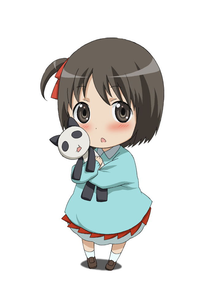 brown_eyes, brown_hair, child, hair_ribbon, hanamaru_youchien, koume_(hanamaru_youchien), open_mouth, panda