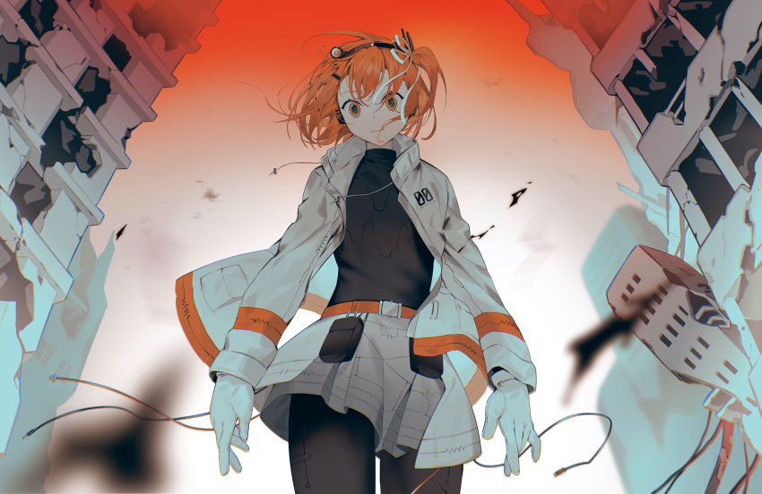 1girl, a.i._voice, absurdres, adachi_rei, android, arms_at_sides, belt, belt_pouch