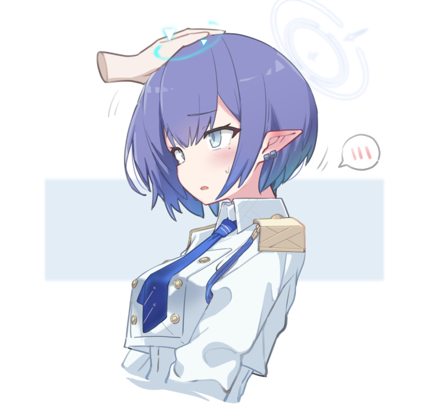1girl, aoi_(blue_archive), azu_ankoowl, blue_archive, blue_eyes, blue_hair, blue_necktie, blush