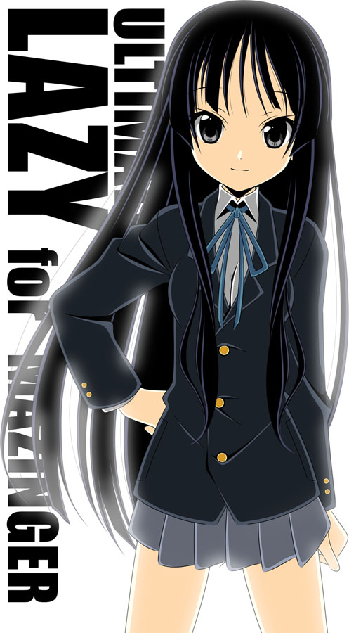 bad_id, english, hand_on_hip, k-on!, kasalelia, long_hair, mattete_koisanman, school_uniform
