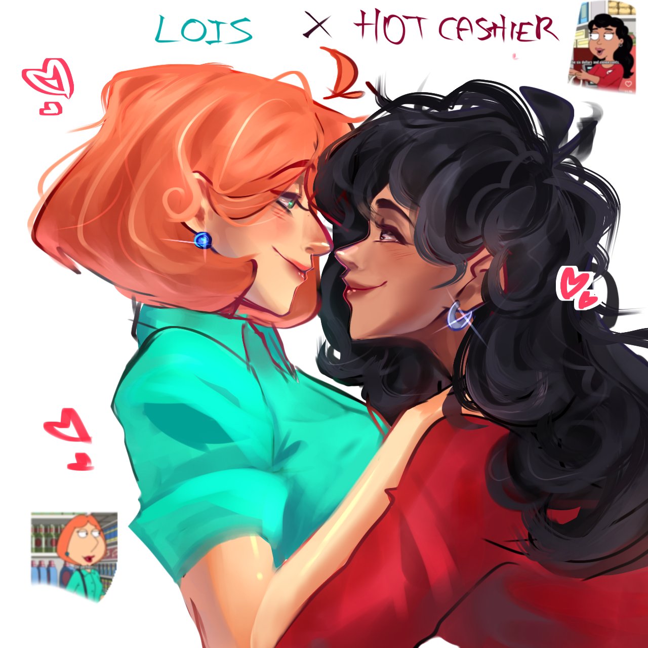 2girls, ahoge, aqua_shirt, black_eyes, black_hair, blush, bob_cut, character_name