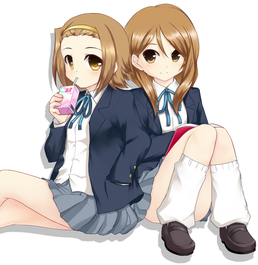 brown_hair, extra, hairband, hitsujibane_shinobu, juice_box, k-on!, long_hair, loose_socks