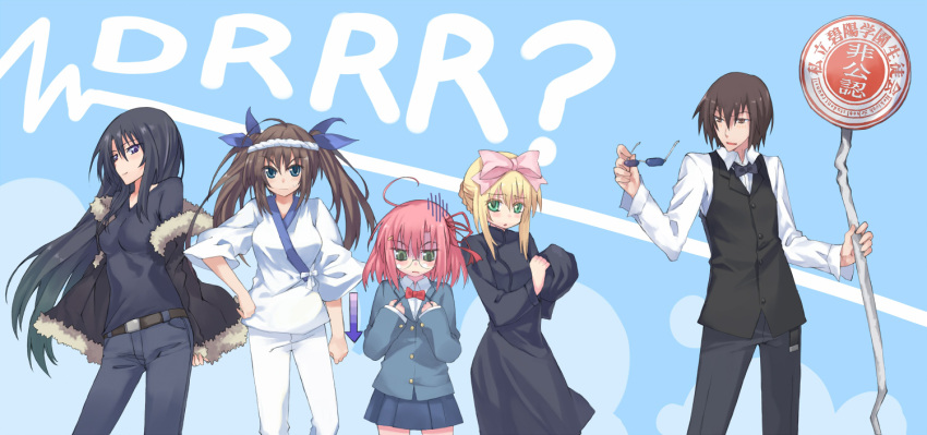 akaba_chizuru, cosplay, durarara!!, heiwajima_shizuo, heiwajima_shizuo_(cosplay), karisawa_erika, karisawa_erika_(cosplay), long_hair