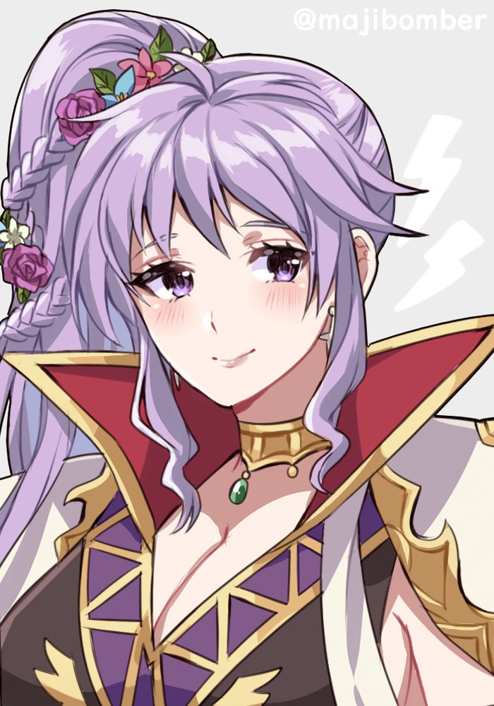 1girl, earrings, fire_emblem, fire_emblem:_genealogy_of_the_holy_war, flower, hair_flower, hair_ornament, ishtar_(fire_emblem)