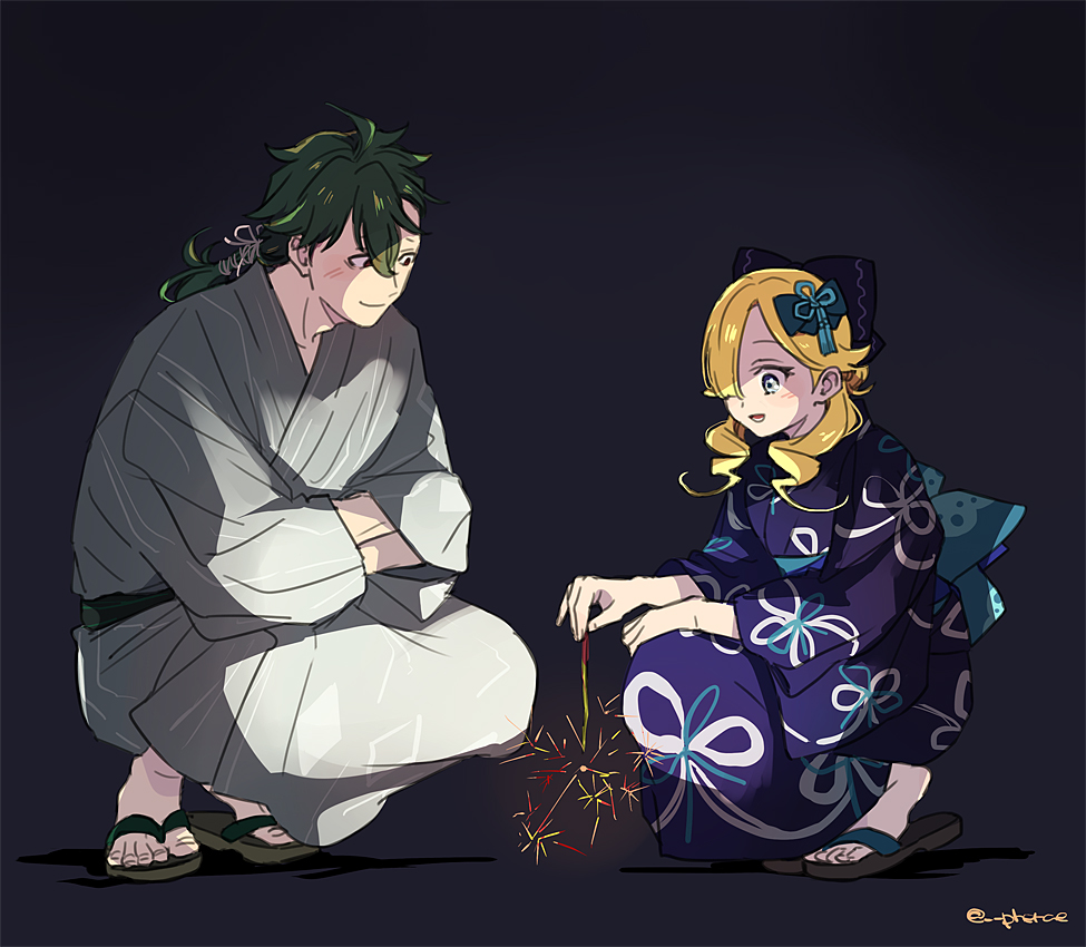 1boy, 1girl, alternate_costume, blonde_hair, blue_eyes, closed_mouth, fire_emblem, fire_emblem_engage