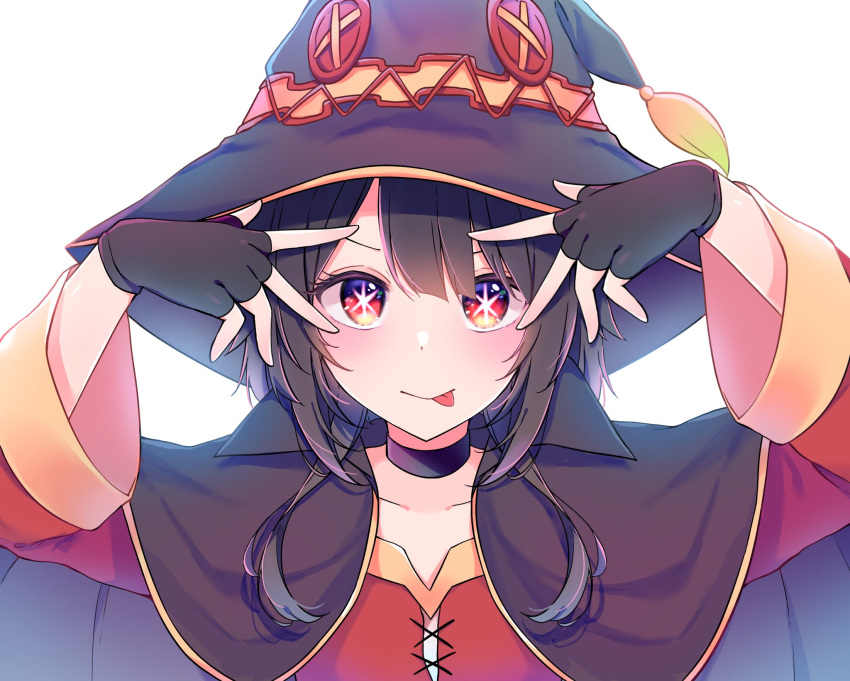 1girl, black_cape, black_choker, black_gloves, black_hair, blush, cape, choker