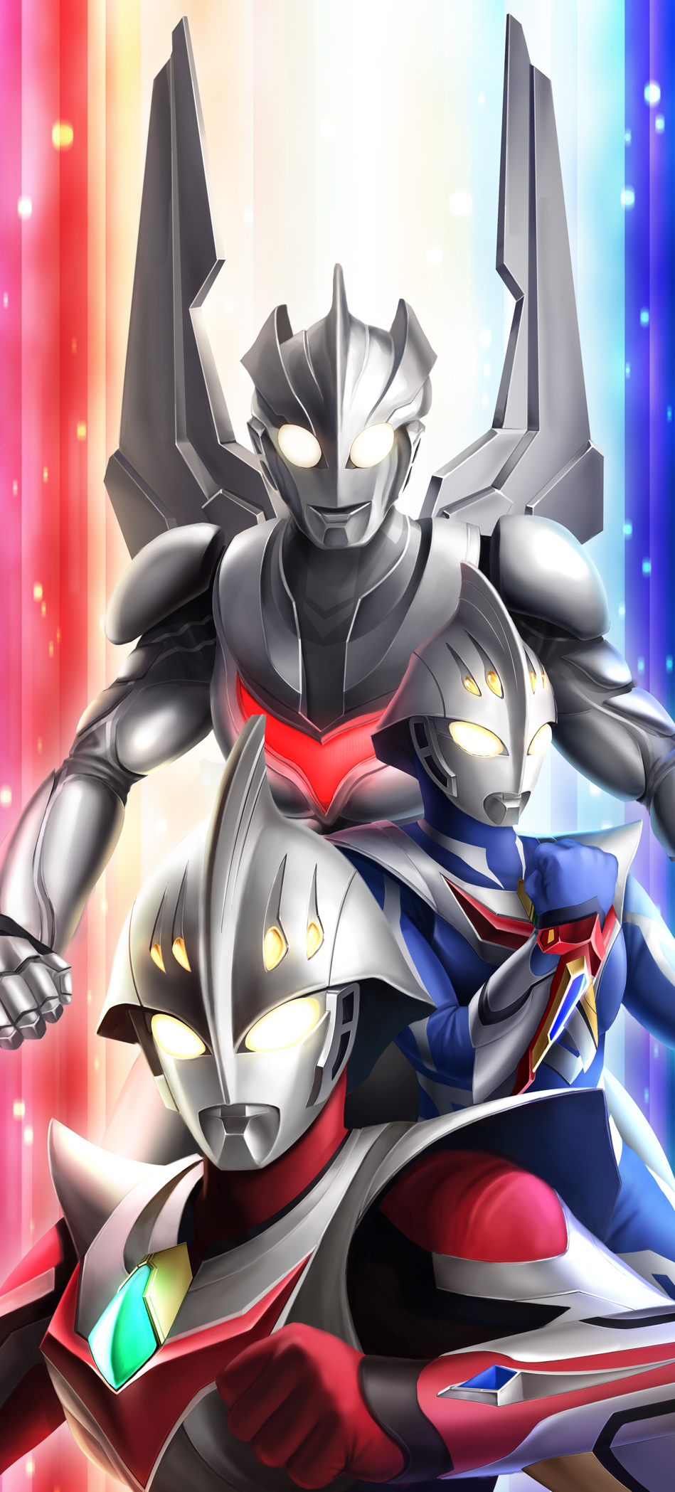 glowing_eyes, highres, hokuto_shinken, multiple_persona, ultra_series, ultraman_nexus, ultraman_nexus_(series), ultraman_noa