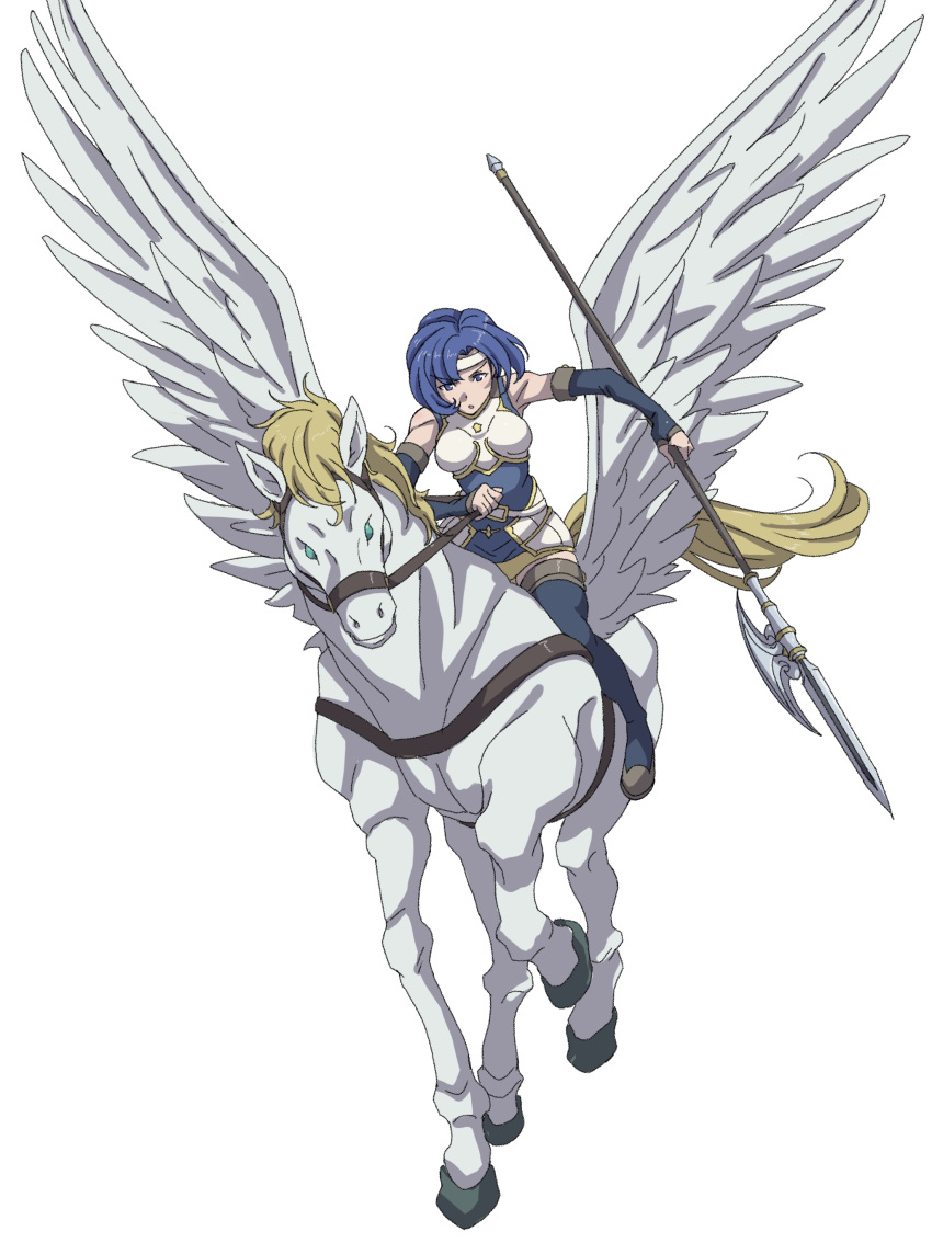 1girl, :o, absurdres, armor, blue_dress, blue_eyes, blue_gloves, blue_hair