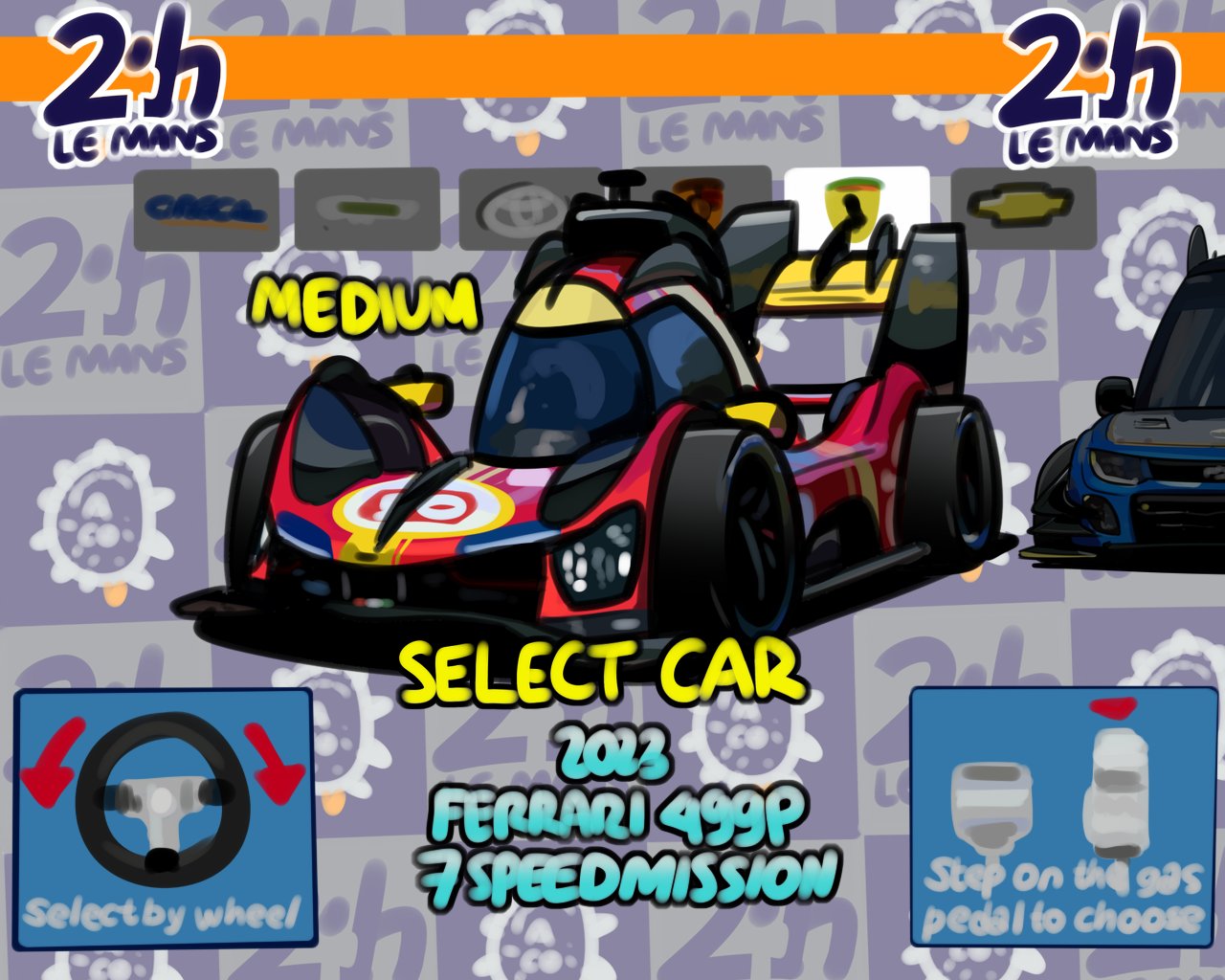 2023, arrow_(symbol), aston_martin, car, character_select, chevrolet, chevrolet_camaro, chibi