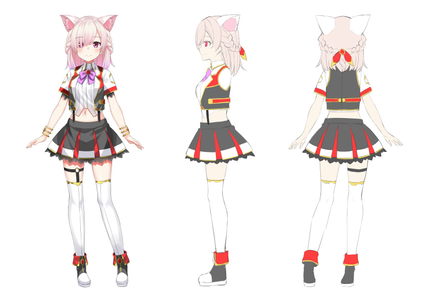 1girl, absurdres, animal_ear_fluff, animal_ears, asymmetrical_bangs, black_footwear, black_skirt, black_vest