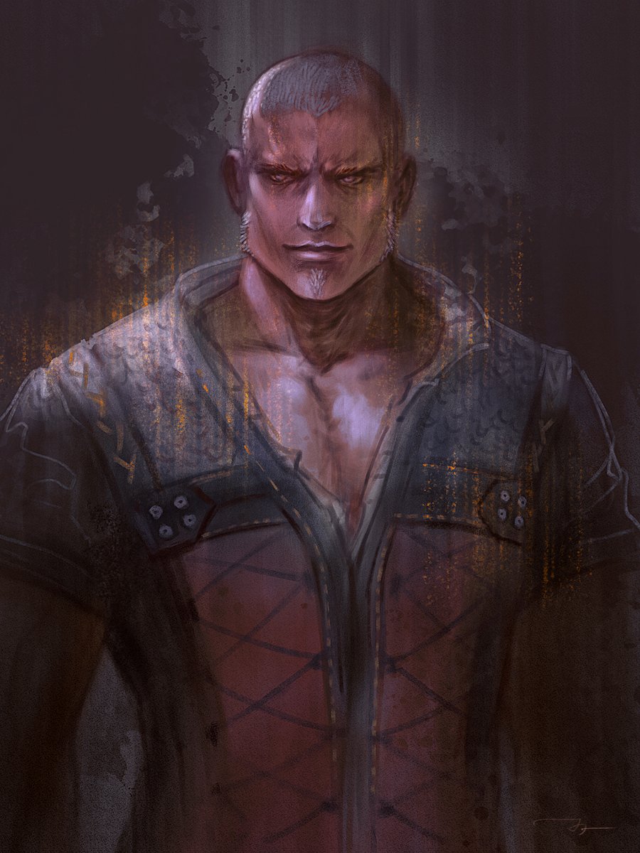 1boy, beard, facial_hair, final_fantasy, final_fantasy_xvi, glowing, grey_hair, highres