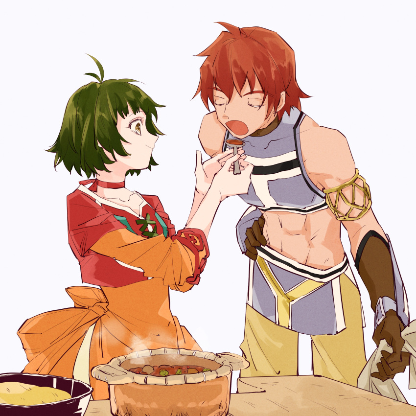 1boy, 1girl, absurdres, back_bow, bow, brown_eyes, brown_gloves, choker