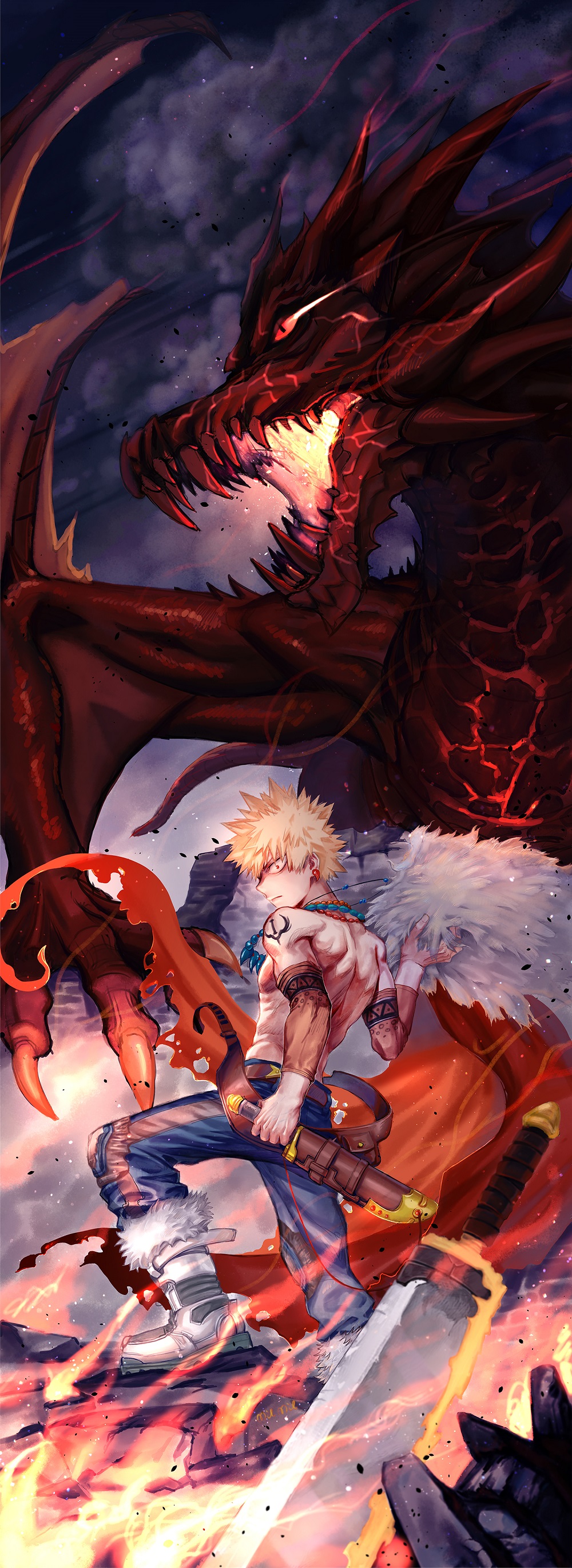 1boy, 2nd_popularity_poll_(boku_no_hero_academia), absurdres, alternate_universe, bakugou_katsuki, belt, birthday, blonde_hair