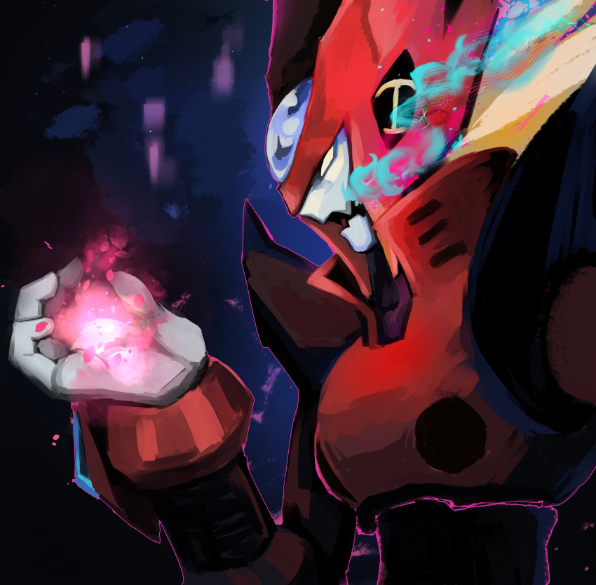 1boy, absurdres, blonde_hair, colored_sclera, helmet, highres, long_hair, male_focus