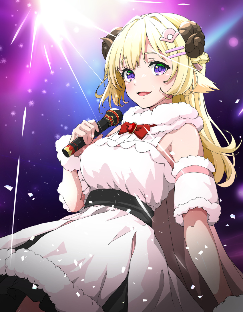 1girl, absurdres, animal_ears, arms_at_sides, bare_shoulders, black_skirt, blonde_hair, bracer